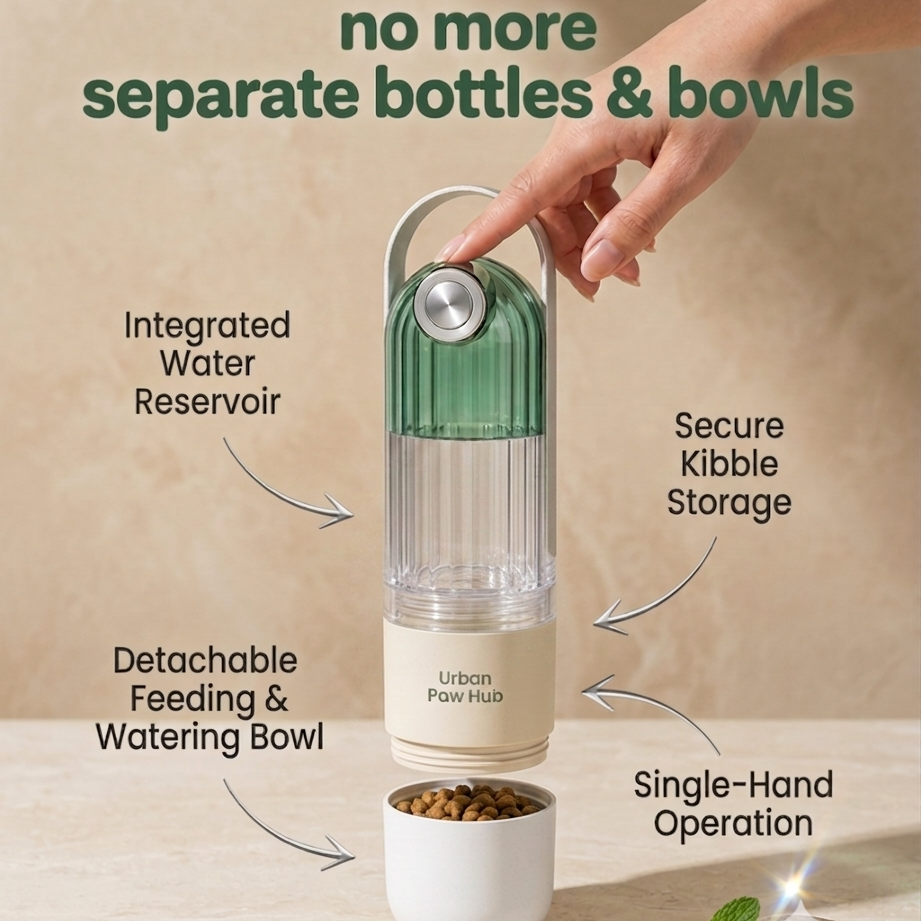 Urban Paw Hub™ 3-in-1 Travel Hydration Bottle